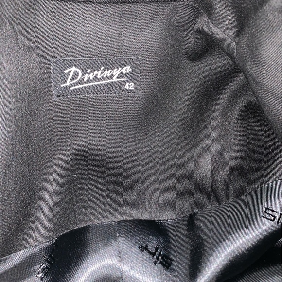 Soft and shiny fine wool blend blazer jacket & straight pants 2 Pc suit US 12 - Picture 6 of 16